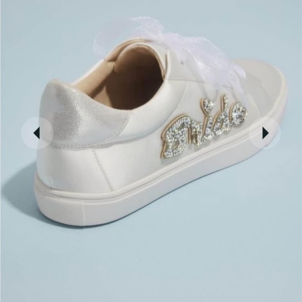 White Bridal Sneakers with Rhinestone Detail
